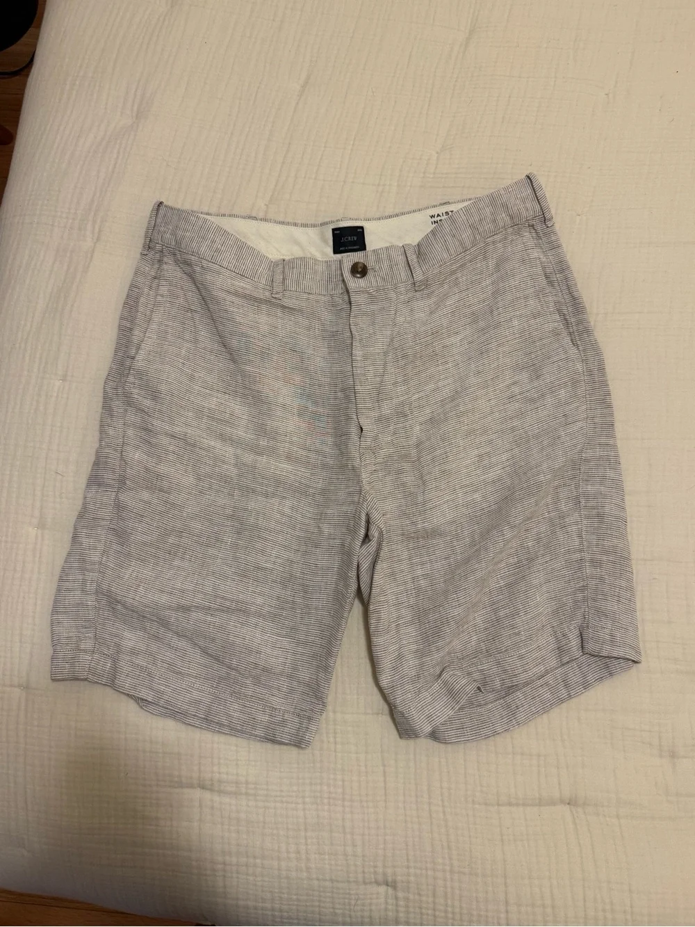 J. Crew Men’s 100% Linen Pinstripe Shorts